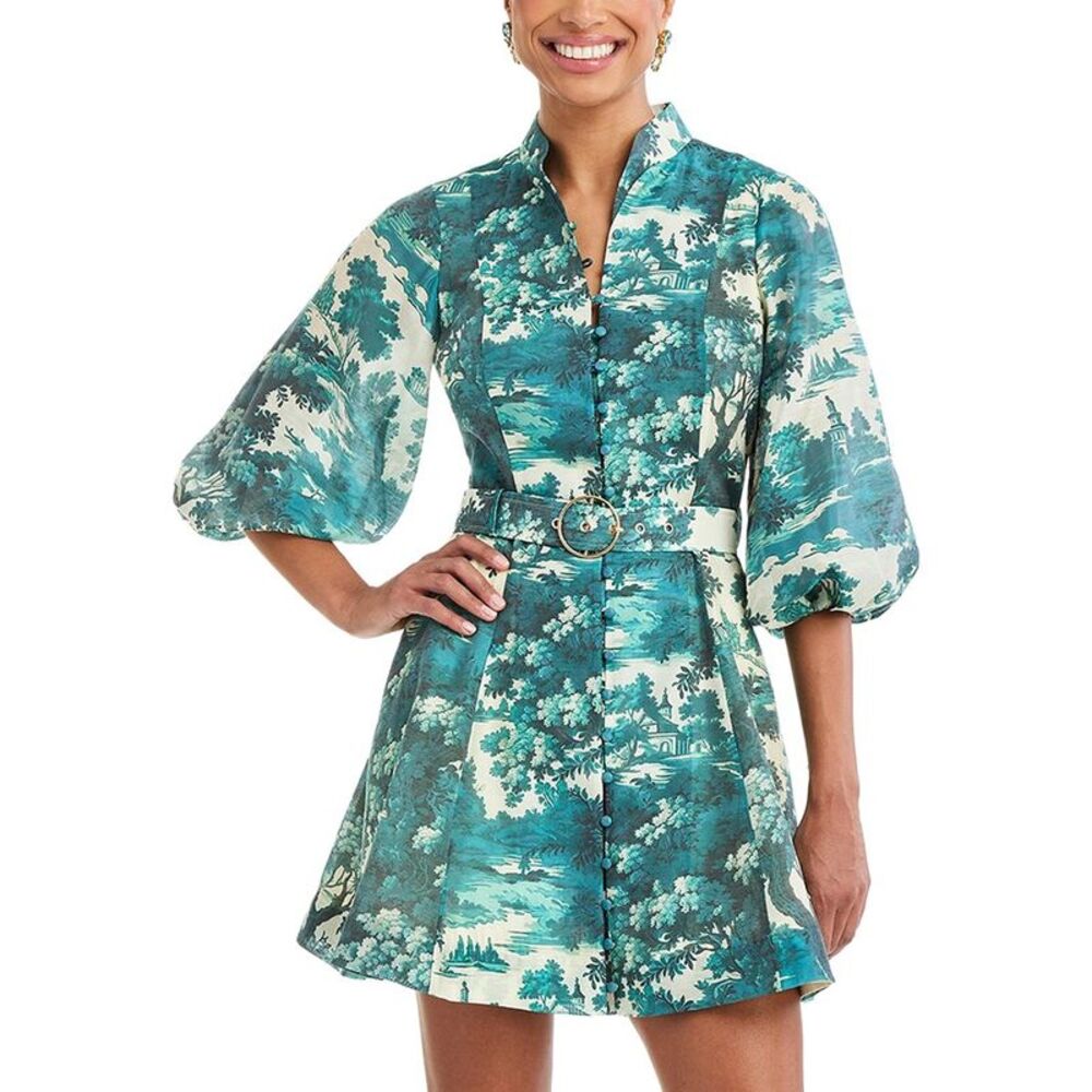 Mestiza New York Womens  Valencia Linen-Blend Mini Dress